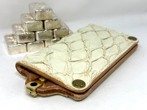 Long Biker Chain Wallet - White Arapaima