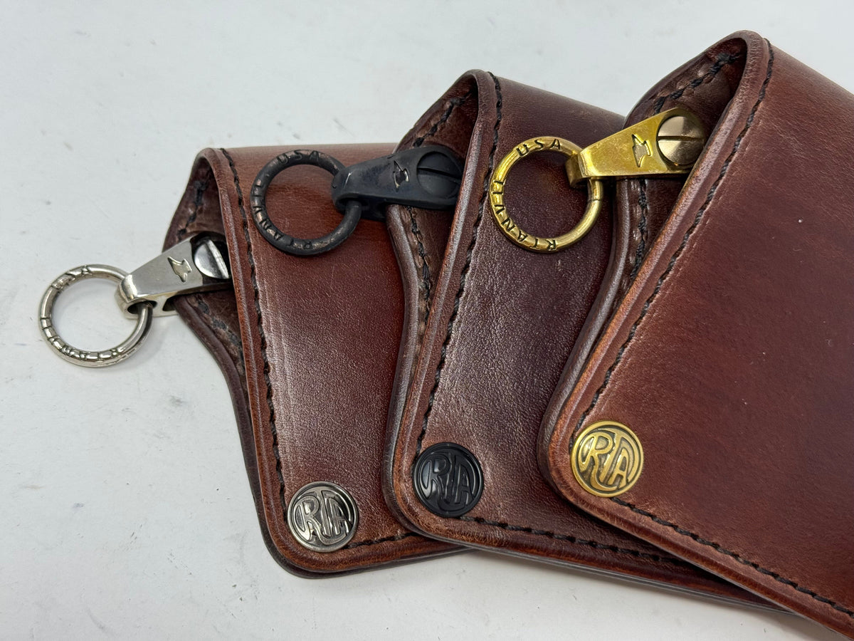 Long Biker Leather Chain Wallet - Brown 5G