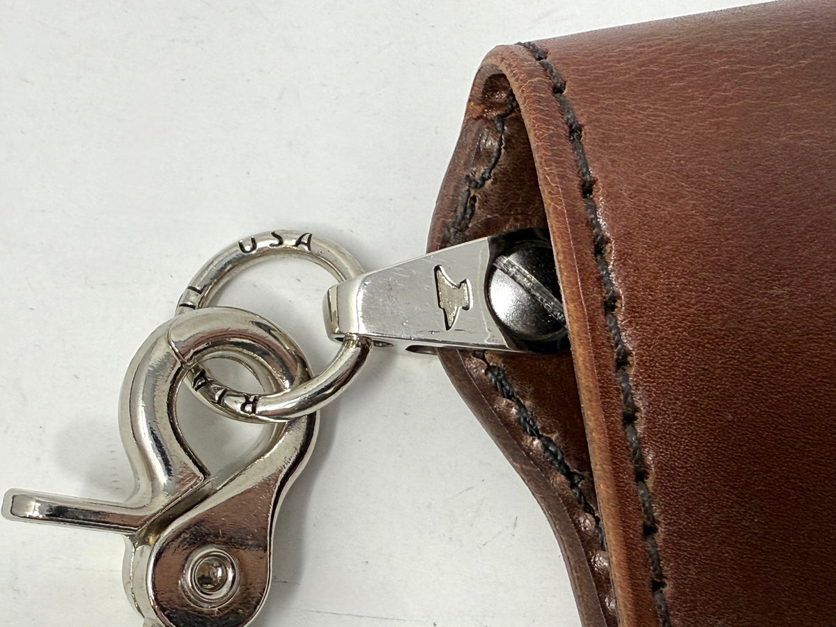 Long Biker Leather Chain Wallet - Brown 5G