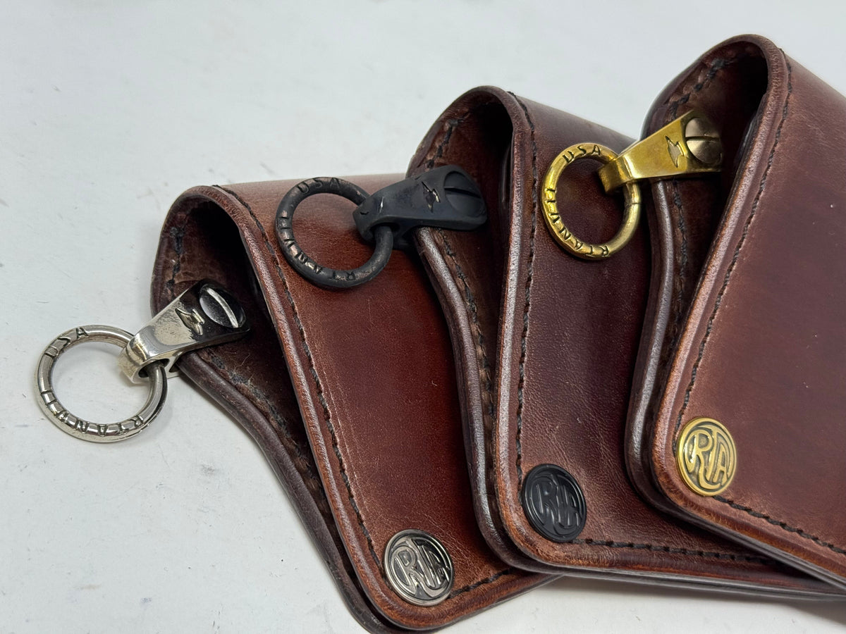 Long Biker Leather Chain Wallet - Brown 5G