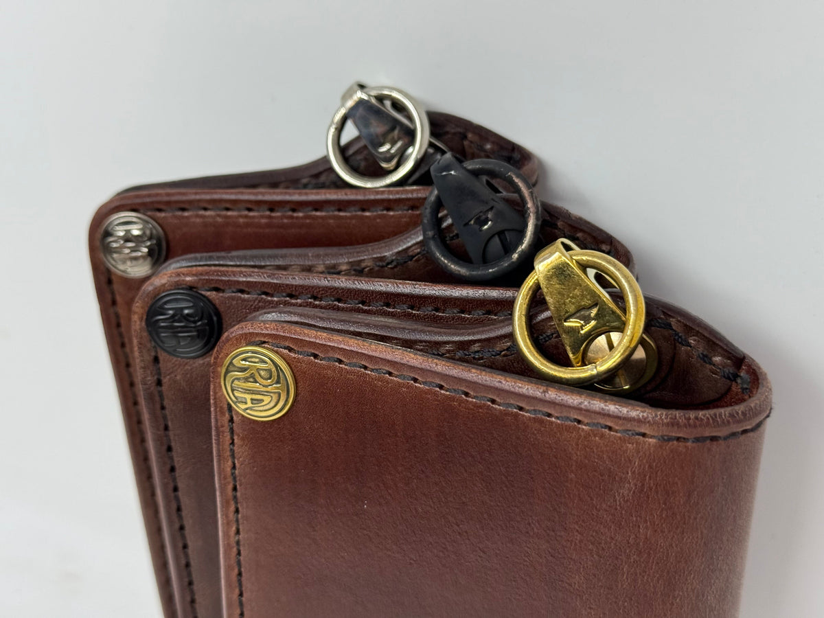 Long Biker Leather Chain Wallet - Brown 5G