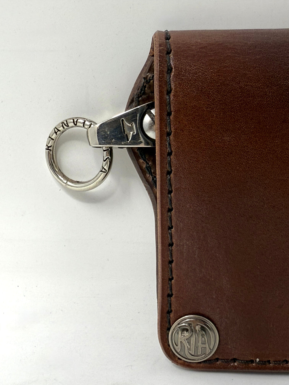 Long Biker Leather Chain Wallet - Brown 5G