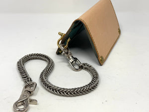 Long Biker Leather Chain Wallet - Natural & Goat Gen4