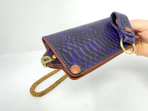 Long Biker Leather Chain Wallet - Python Cowhide Gen4