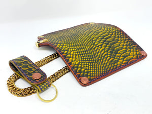 Long Biker Leather Chain Wallet - Python Cowhide Gen4