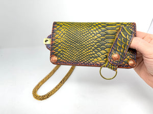 Long Biker Leather Chain Wallet - Python Cowhide Gen4