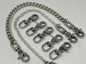 Lucky Horseshoe Wallet Chain Clasp - White Brass