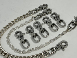 Lucky Horseshoe Wallet Chain Clasp - White Brass