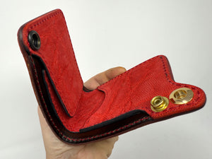 Mini Bifold Chain Wallet - Antique Saddle Quill Ostrich