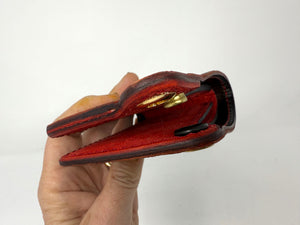 Mini Bifold Chain Wallet - Antique Saddle Quill Ostrich