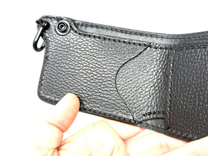 Mini Bifold Leather Chain Wallet - Sunburst Ostrich Quill