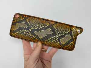 Mini Bifold Leather Chain Wallet - Sunburst Python