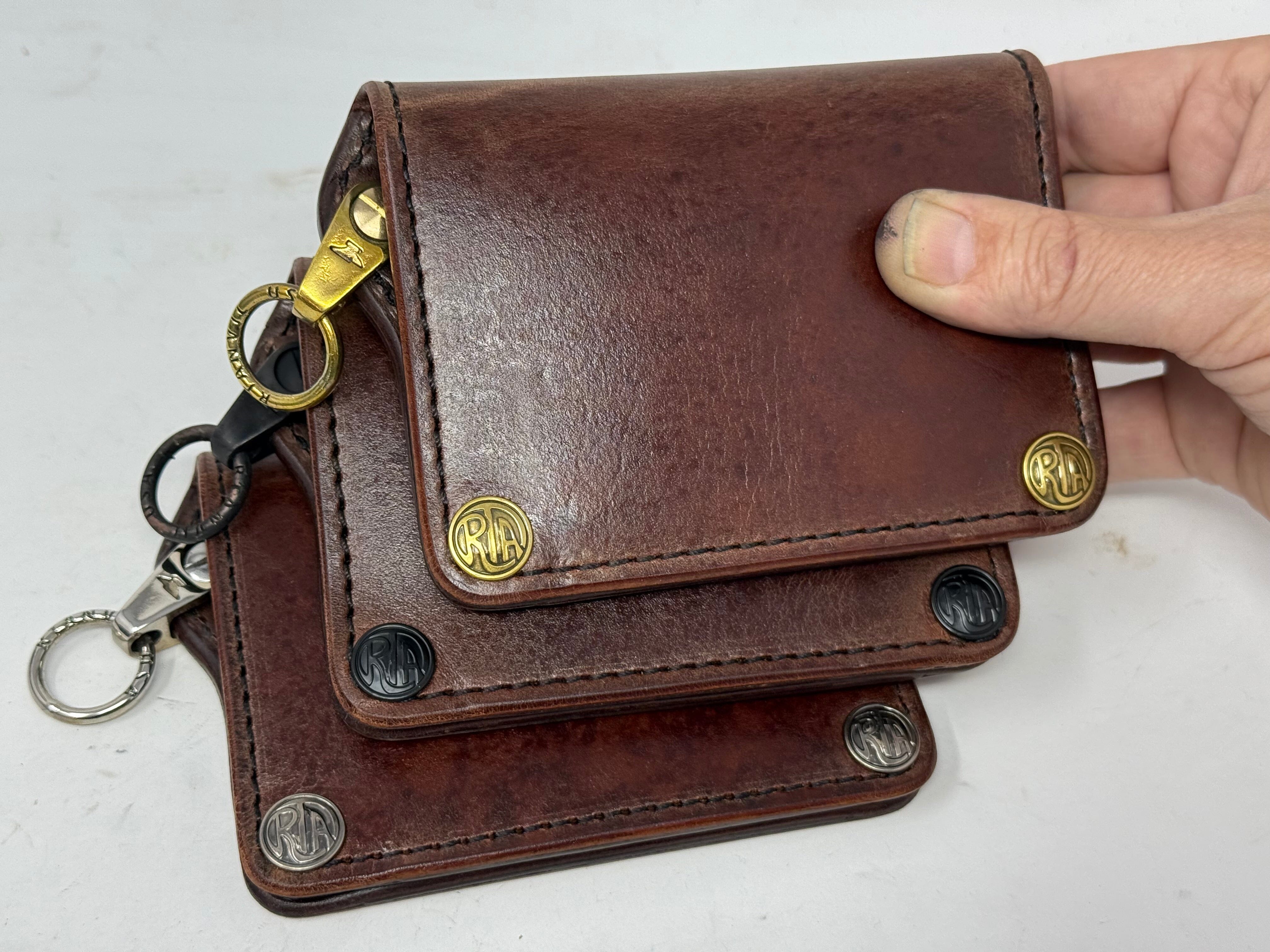 Mini Long Leather Chain Wallet - Brown 5G