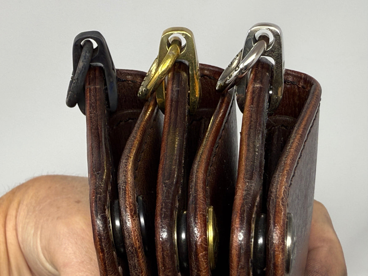 Mini Long Leather Chain Wallet - Brown 5G