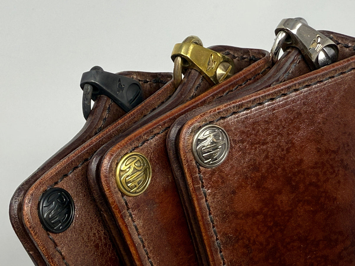 Mini Long Leather Chain Wallet - Brown 5G