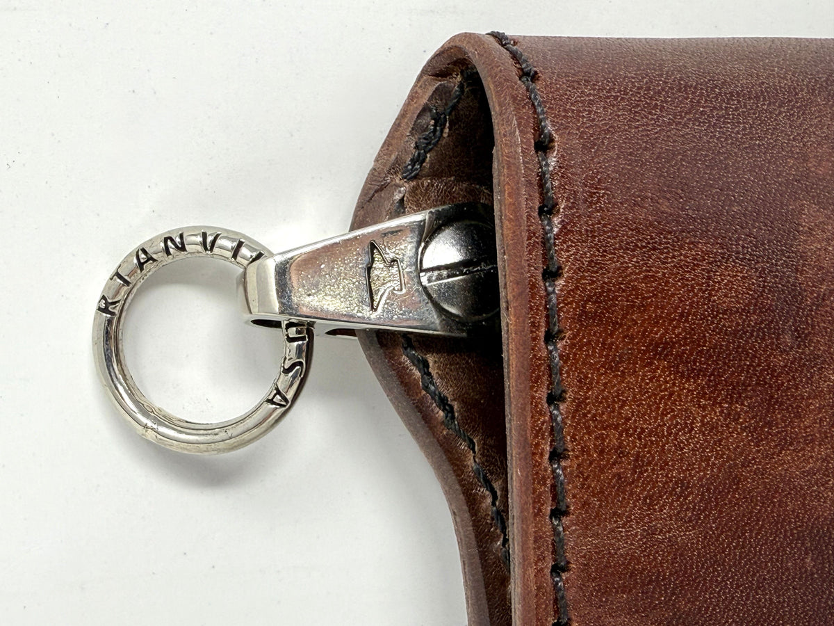 Mini Long Leather Chain Wallet - Brown 5G