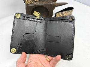 Mini Long Leather Chain Wallet - Natural Python