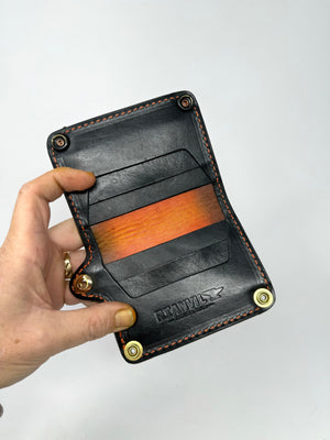 Mini Long Leather Chain Wallet - Sunburst Python