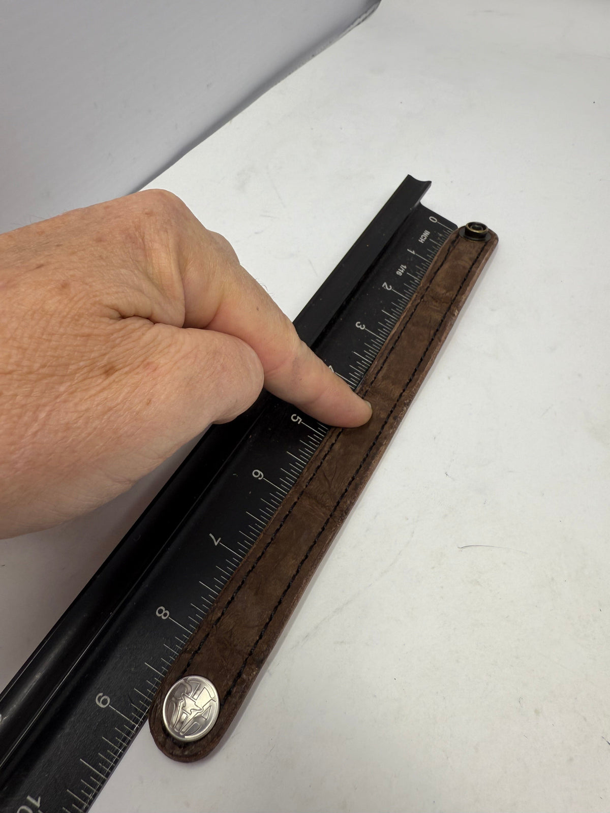 Nubuck Brown Alligator Leather Bracelet / Cuff