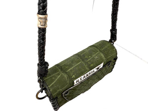 Nubuck Green Alligator Purse