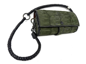 Nubuck Green Alligator Purse