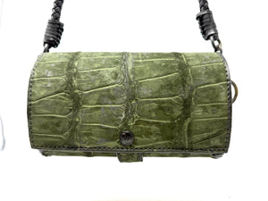 Nubuck Green Alligator Purse