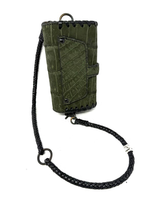 Nubuck Green Alligator Purse