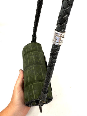Nubuck Green Alligator Purse