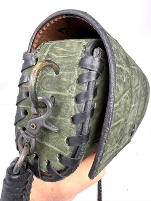 Nubuck Green Alligator Purse