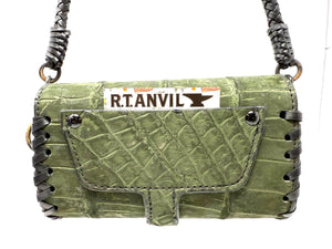 Nubuck Green Alligator Purse