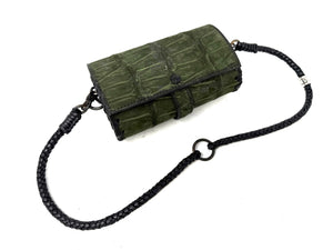 Nubuck Green Alligator Purse