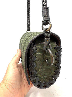 Nubuck Green Alligator Purse