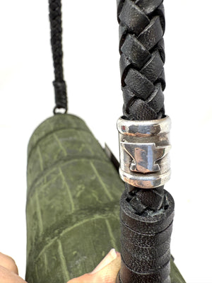 Nubuck Green Alligator Purse