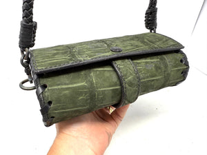 Nubuck Green Alligator Purse
