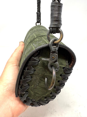 Nubuck Green Alligator Purse