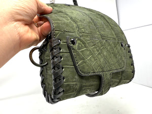 Nubuck Green Alligator Purse
