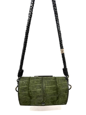 Nubuck Green Alligator Purse