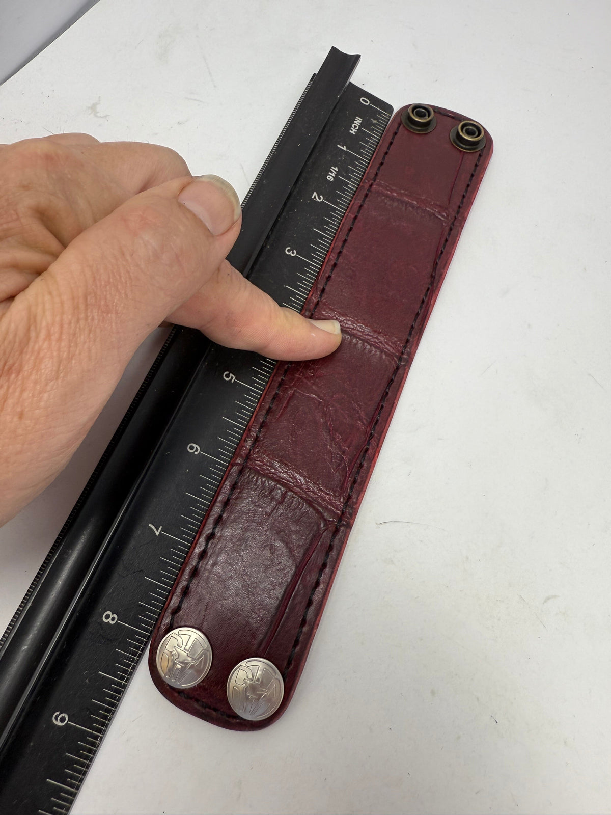 Oxblood Gator Leather Bracelet / Cuff