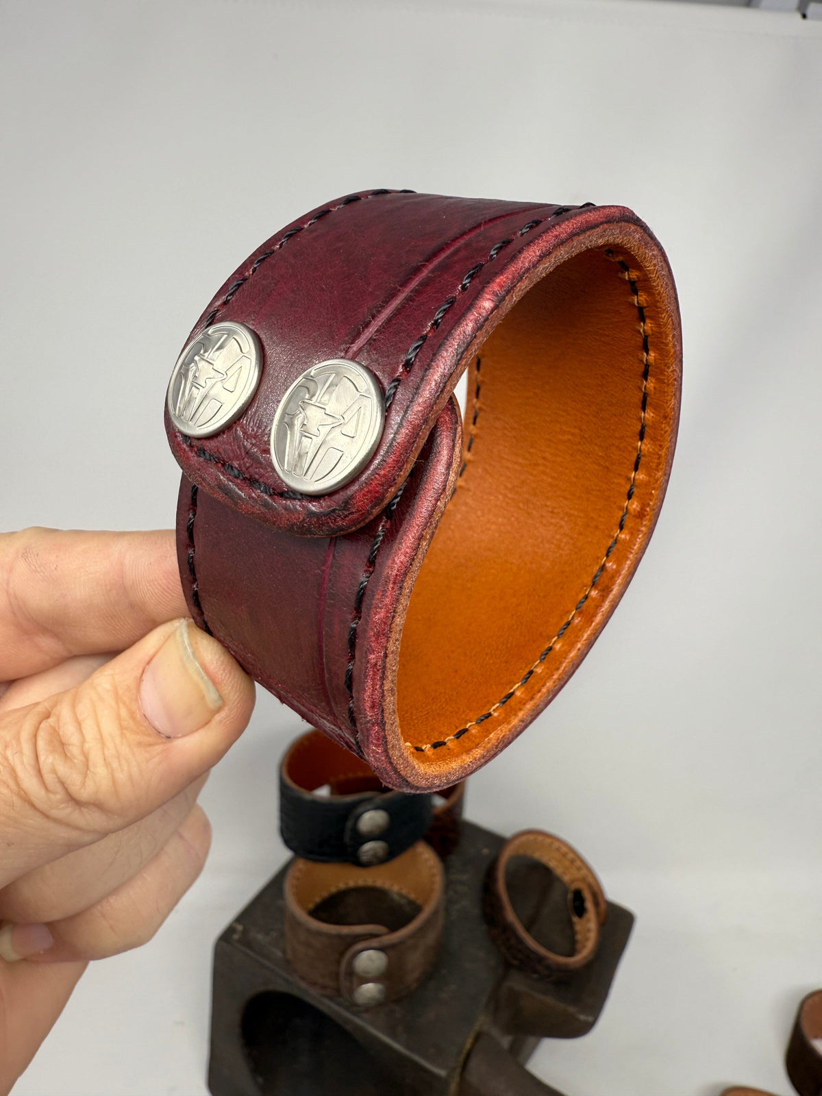 Oxblood Gator Leather Bracelet / Cuff