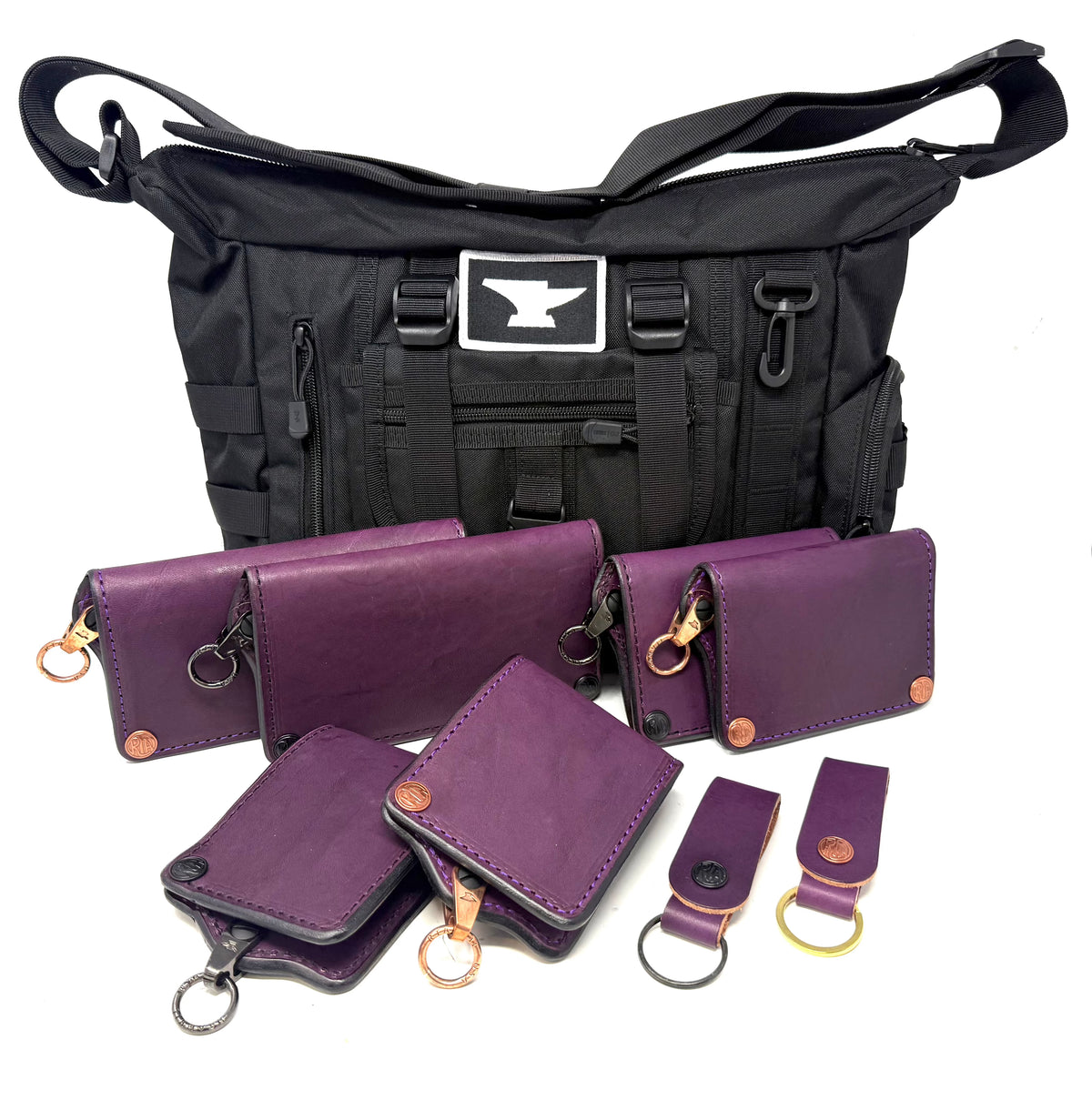 Purple Hermann Oak RTAnvil Chain Wallet BONUS SET