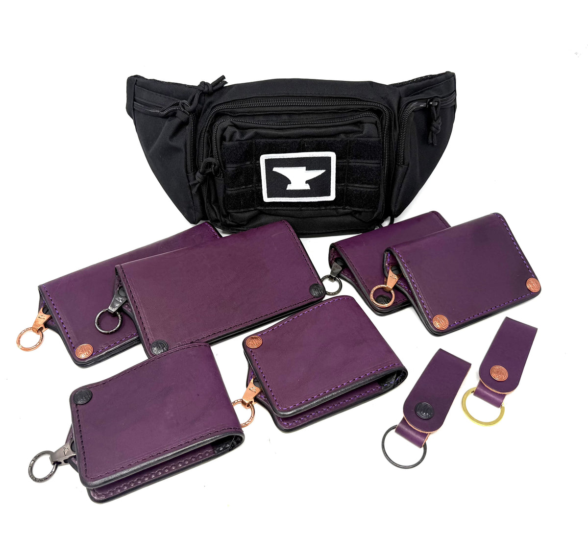 Purple Hermann Oak RTAnvil Chain Wallet BONUS SET