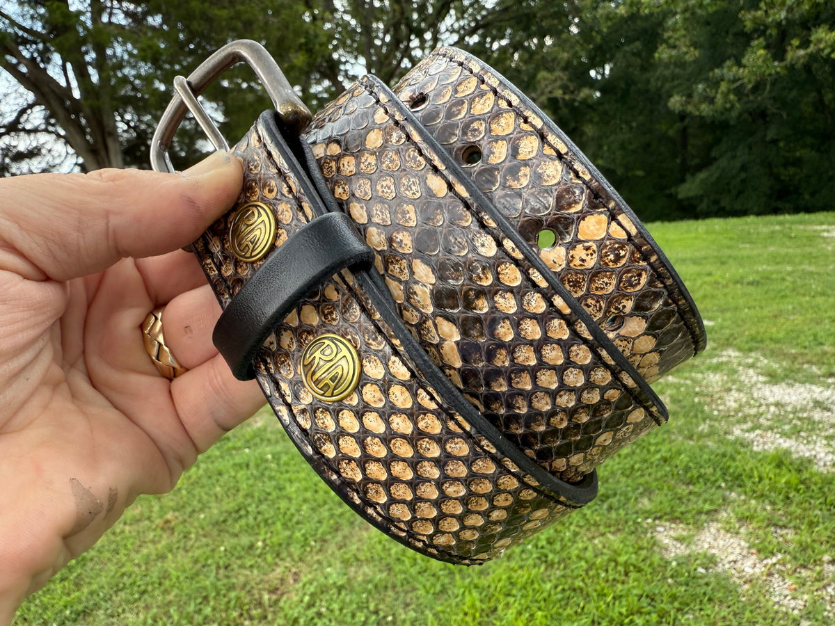 Python Leather Belt - Natural Python