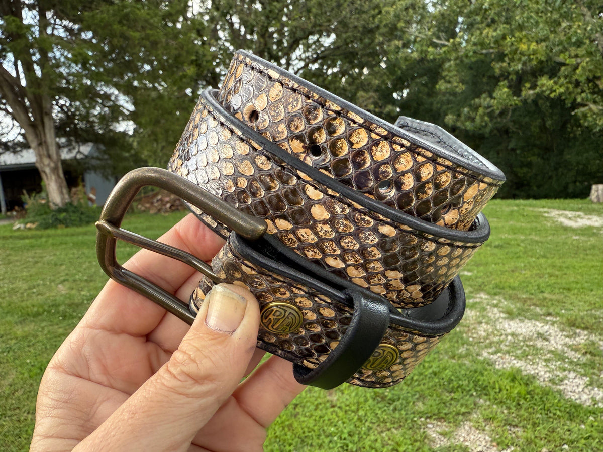 Python Leather Belt - Natural Python