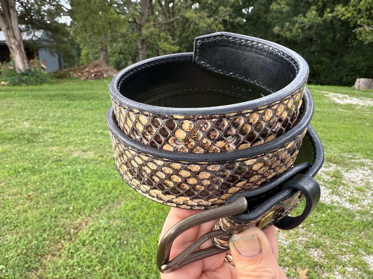 Python Leather Belt - Natural Python