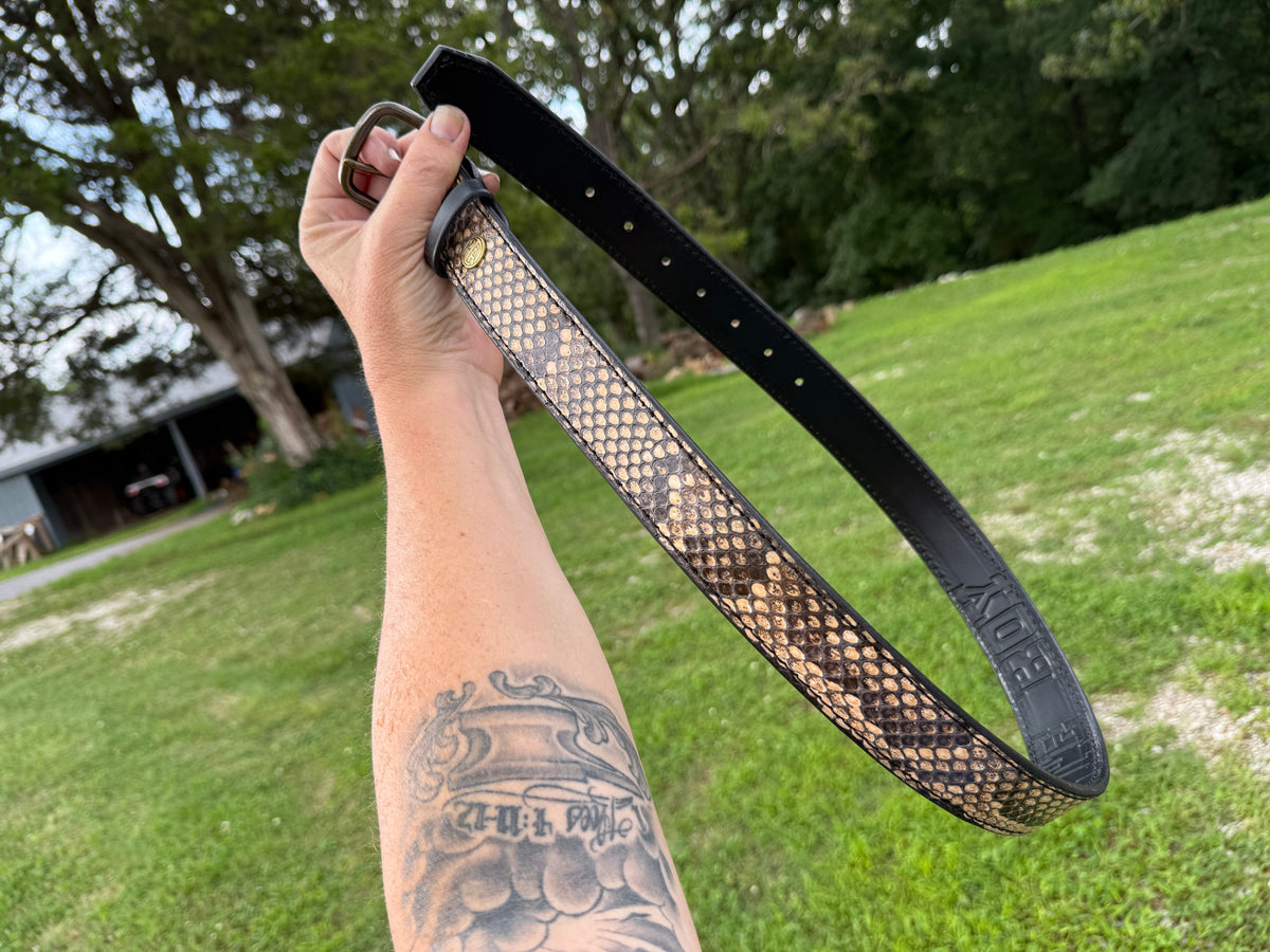 Python Leather Belt - Natural Python