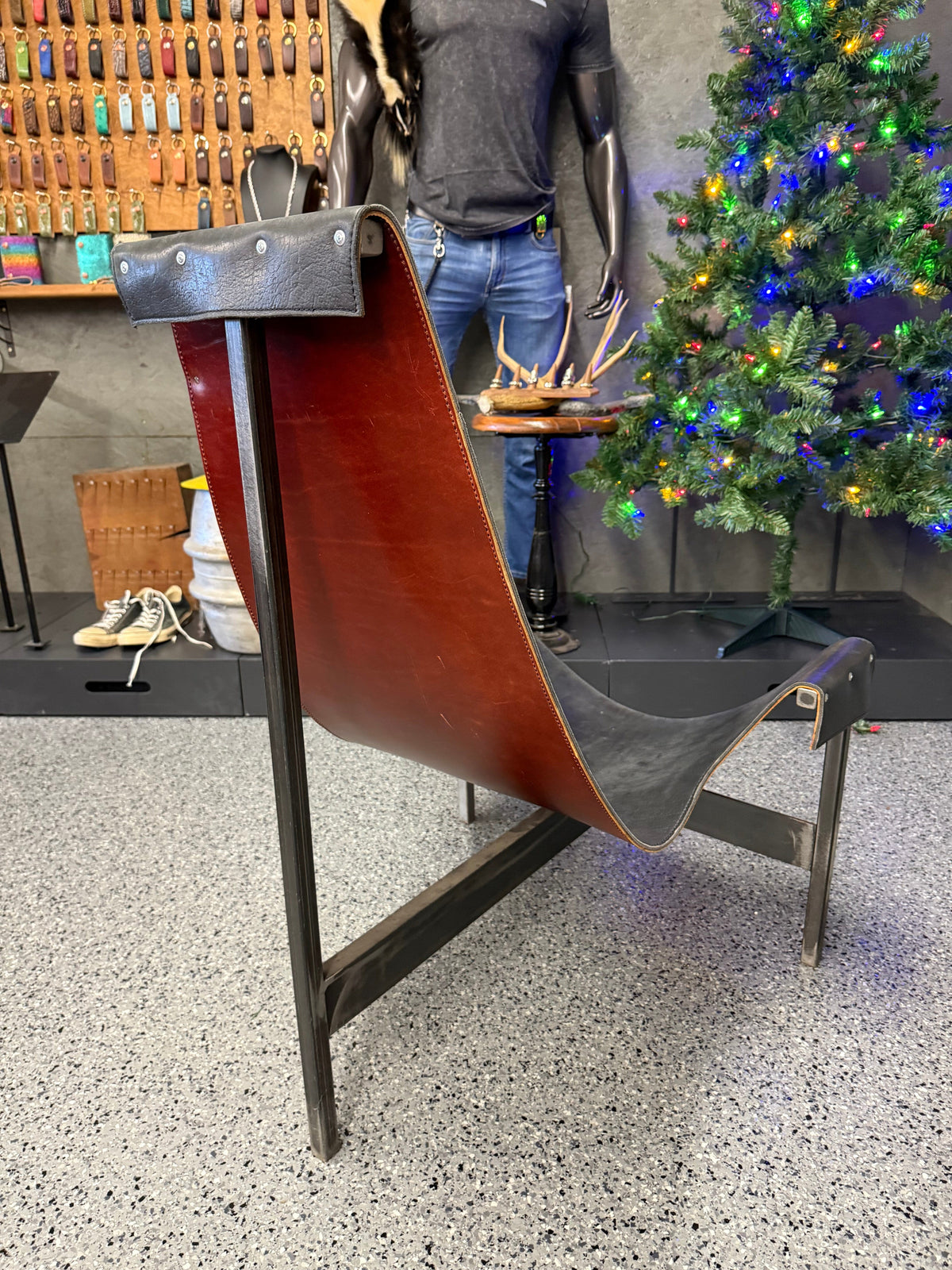 RTAnvil Leather Lounge Chair - Himalayan Cowhide