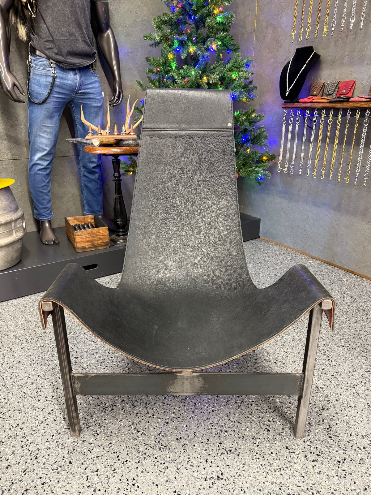 RTAnvil Leather Lounge Chair - Himalayan Cowhide