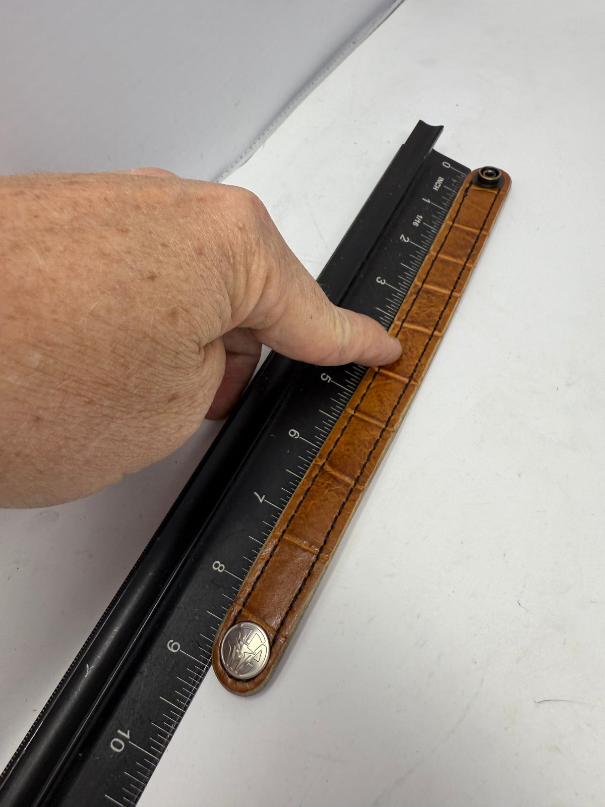 SaddleTan Alligator Leather Bracelet / Cuff