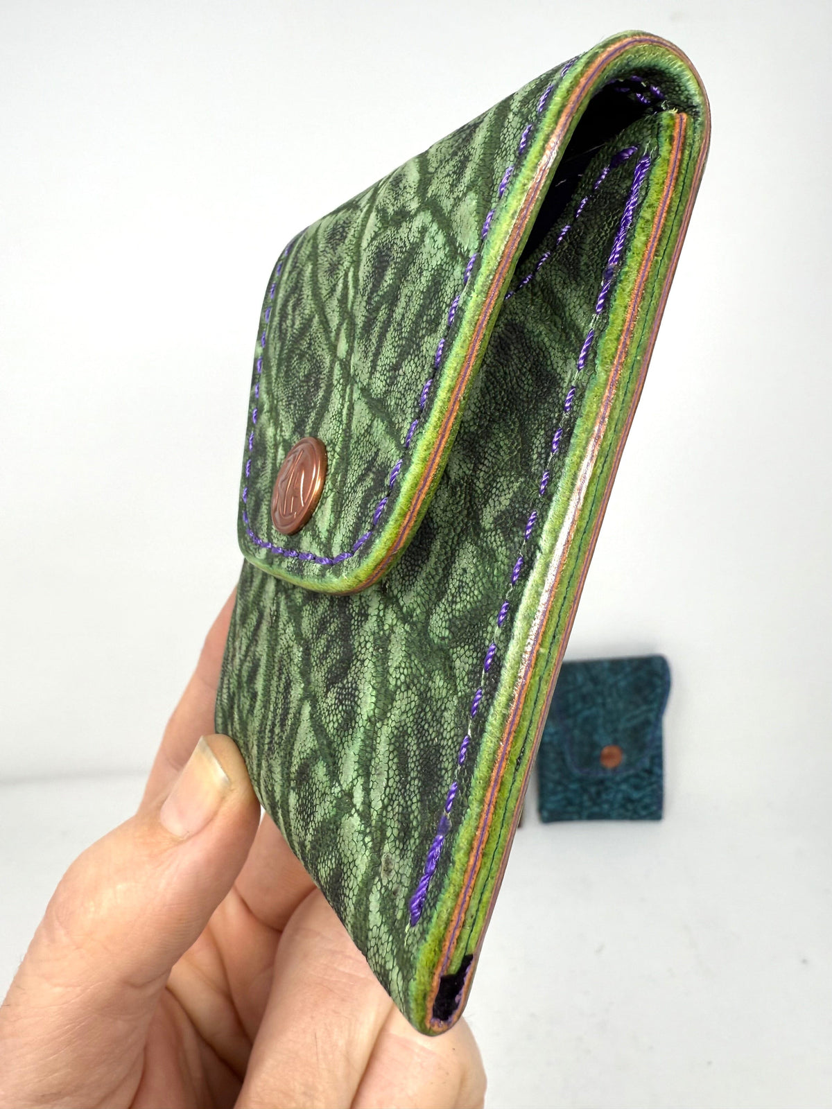 Sarasota Wallet - Antiqued Green Elephant