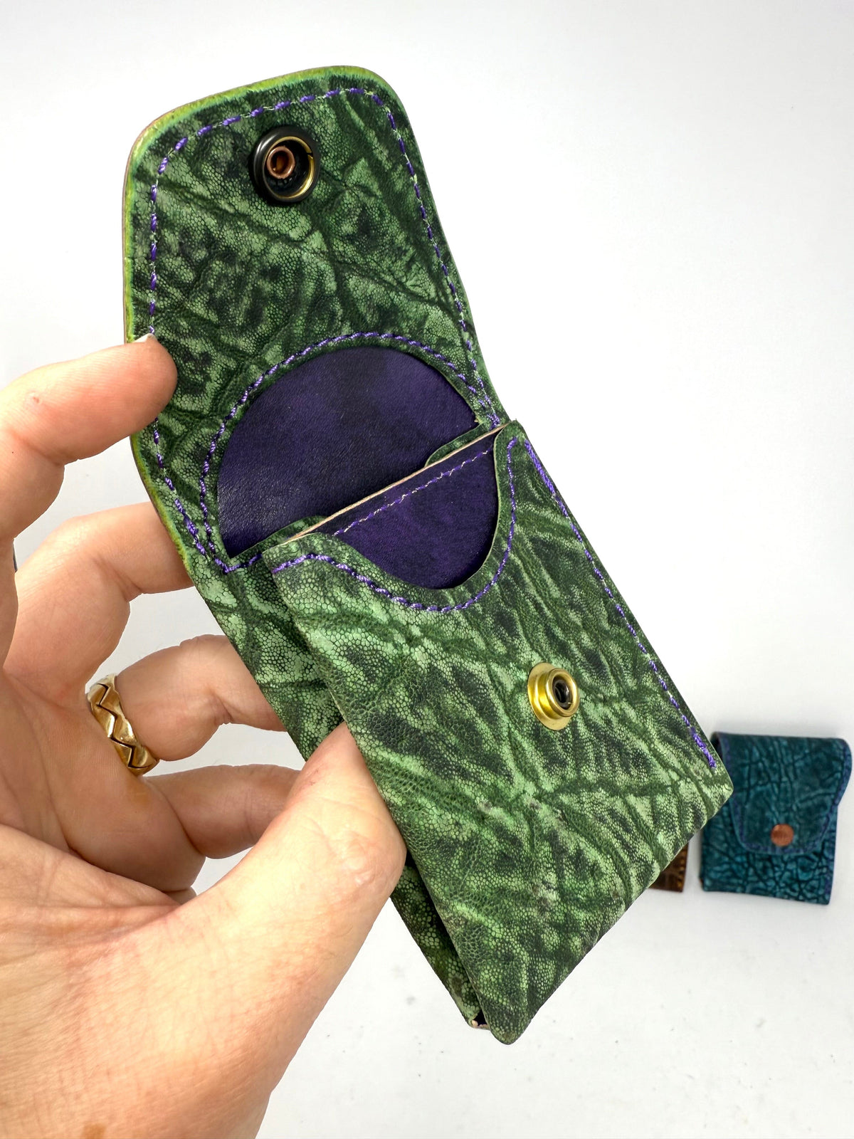 Sarasota Wallet - Antiqued Green Elephant